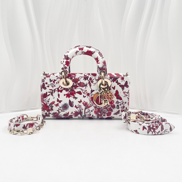 Dior Handbags - DIOR Lady Dior Small Bag Butterfly & Floral Print with Gold Hardware